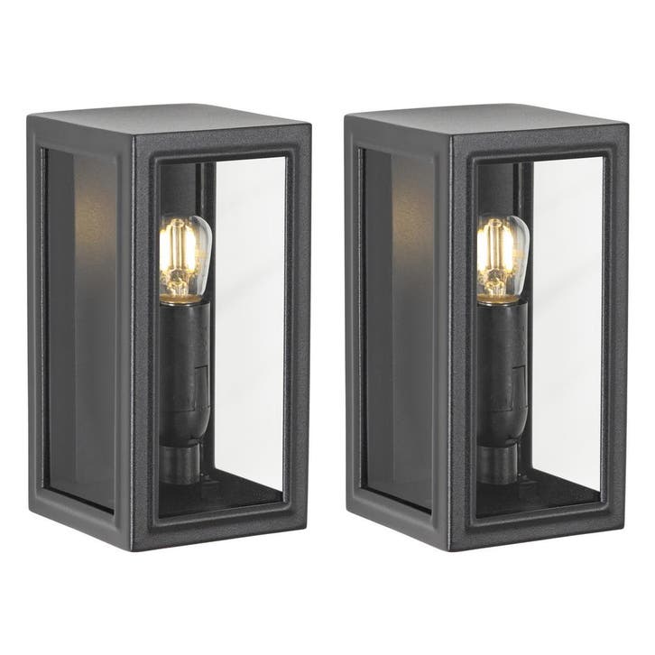 Strak &amp; modern 2x Spark Mini Muurlamp Zwart met LED, Jardin & Terrasse, Éclairage extérieur, Envoi