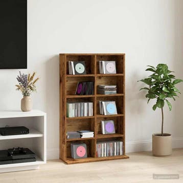 vidaXL CD Kast Oud hout 65 x 23,5 x 97,5 cm Bewerkt hout, Verzenden, Nieuw