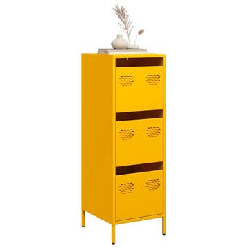 vidaXL Hoge kast 39x35x103,5 cm staal mosterdgeel, Verzenden, Nieuw