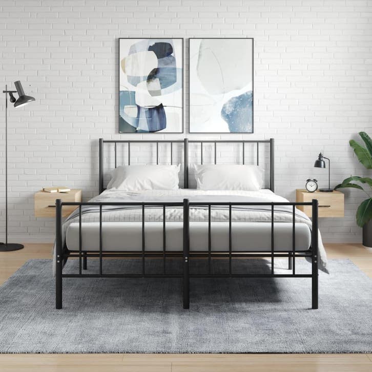vidaXL Nachtkastjes 2 st wandgemonteerd 35x35x20 cm sonoma, Huis en Inrichting, Kasten | Overige, Nieuw, Verzenden