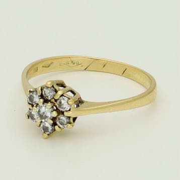 Ring - 14 karaat Geel goud Diamant (Natuurlijk), Handtassen en Accessoires, Ringen, Nieuw