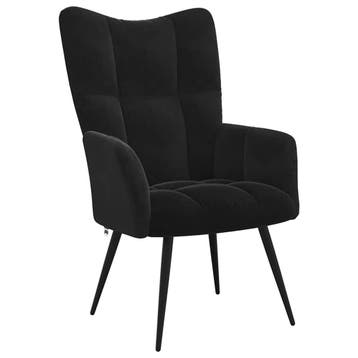 Relaxstoel fluweel zwart | Tweede kansje | OP = OP, Verzenden, Minder dan 75 cm, Zo goed als nieuw, Metaal