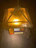 Lamp - Glas, Lood - Glas in lood lamp, Antiek en Kunst