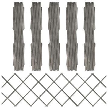 vidaXL Tuinlatwerken 5 st 180x60 cm massief vurenhout grijs, Verzenden, Nieuw