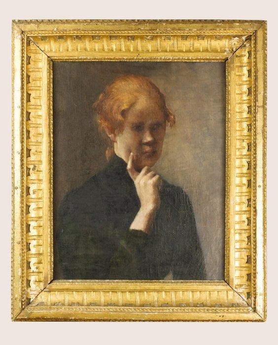 Duitse school (XIX) - Bildnis einer jungen Dame, Antiek en Kunst, Kunst | Schilderijen | Klassiek