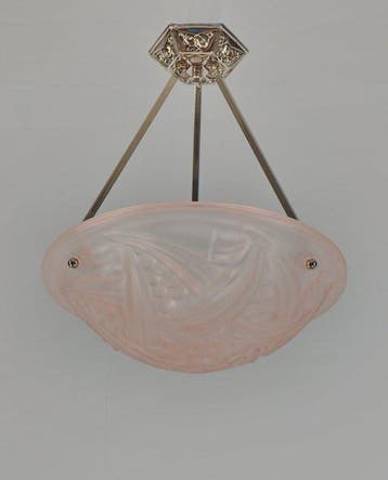 Degué - a French art deco pendant light - Lustre - Verre,, Antiquités & Art