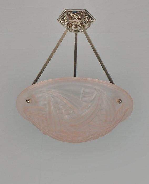 Degué - a French art deco pendant light - Lustre - Verre,, Antiquités & Art, Antiquités | Meubles | Chaises & Canapés
