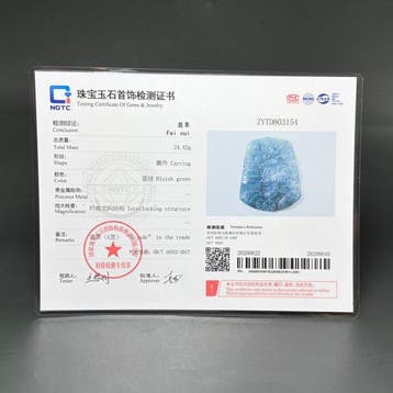 Gecertificeerde jadeiet (A-jade) Natuurlijke, Verzamelen, Mineralen en Fossielen