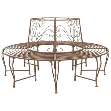 vidaXL Boom Bank 8-Aantal zitplaatsen Ø 160 x 89 cm Staal, Tuin en Terras, Verzenden, Nieuw