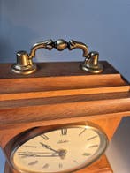 Tafelklok - Jeka - Hout, Messing, Glas - 1970-1980