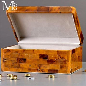 Prachtig handgemaakt muflons-hoornmozaïek Elegante