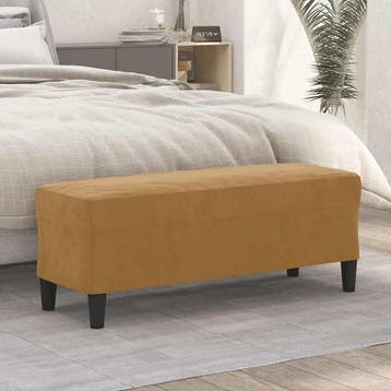 vidaXL Bankje 100x35x41 cm fluweel bruin, Verzenden, Nieuw