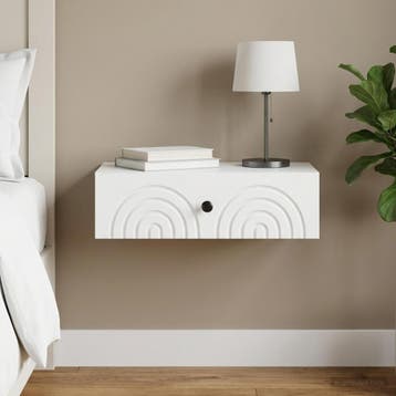 vidaXL Wandgemonteerde Zijtafel Wit 59 x 34,5 x 17 cm, Huis en Inrichting, Verzenden, Nieuw