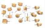 Set van 90 houten punaises, 3 vormen, Doe-het-zelf en Bouw, Verzenden, Nieuw