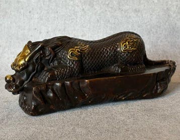 Beeld, Mythisch wezen / draak - 7.5 cm - Brons