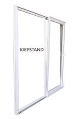 PVC raam kiep schuifpuien b250xh215cm antraciet stomp R, Gevelraam of Ruit, Nieuw, Dubbelglas, 160 cm of meer