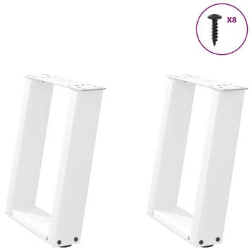 vidaXL Salontafelpoten 2 st U-vormig 28x(42-43) cm staal wit, Verzenden