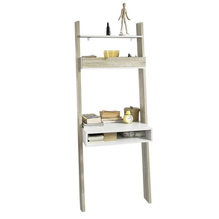 2dekans | SoBuy FRG111-WN Boekenplank met Bureau - Wandmodel, Bricolage & Construction, Bois & Planches, Enlèvement ou Envoi