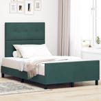 vidaXL Boxspring bed met hoofdeinde Donkergroen 120 x 190 cm, Verzenden, Nieuw