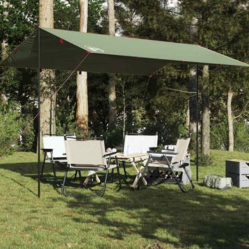 vidaXL Kampeerluifel waterdicht 400x294 cm groen, Verzenden