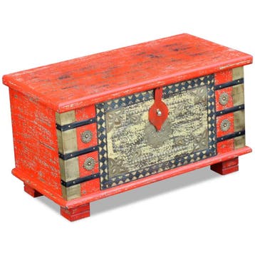vidaXL Opbergkist 80x40x45 cm mangohout rood, Verzenden, Nieuw