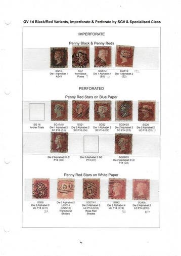 Groot-Brittannië 1840 - GB QV 1d Zwarte Plaat 6 & 1d Rode