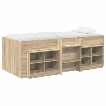 vidaXL Loft Bed Frame met Kast 3 st Sonoma Eiken Bewerkt, Verzenden, Nieuw
