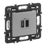 Legrand Valve 2XUSB Type A+C Dispositif complet Alu Avec Vis, Bricolage & Construction, Verzenden