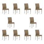 Set van 10 Leren eetkamerstoelen Comfort met wieltjes -, Ophalen of Verzenden, Nieuw, Leer, Eén