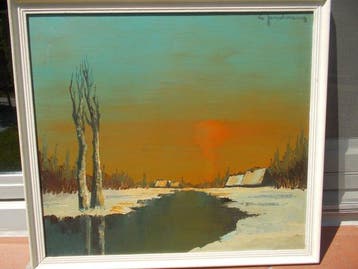 Leo Jordaens (1944-2000) - Winter in Vlaanderen