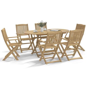 vidaXL Klapstoelen 6 stuks 54,5x58x90 cm Massief acaciahout, Verzenden, Nieuw