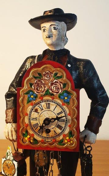 Tafelklok - Legering - 1940-1950 - klokkenmannetje