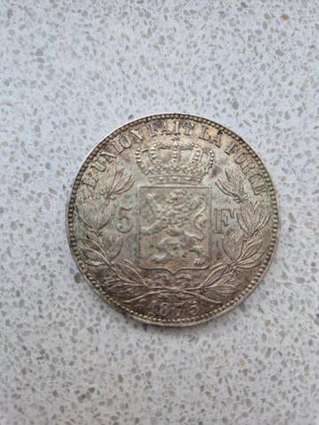 België. Leopold II. 5 Francs 1875 (Zonder minimumprijs)