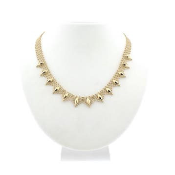 Gouden galeriedraad schakelcollier (Ketting), Ophalen of Verzenden, Gebruikt, Overige kleuren, Goud