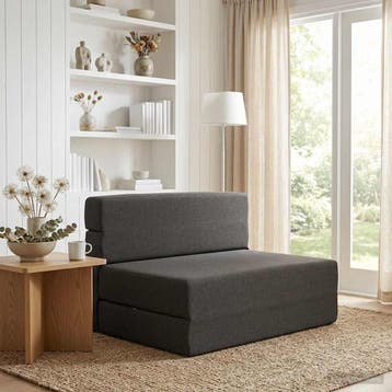 vidaXL Vouwbare Sofa Bed Donkergrijs 70 x 80 x 60 cm Stof, Verzenden
