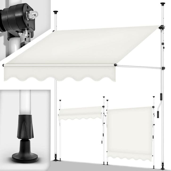 Klemluifel - Balkon luifel - Verticale luifel - 250 cm - Bei, Tuin en Terras, Schaduwdoeken, Nieuw, Verzenden