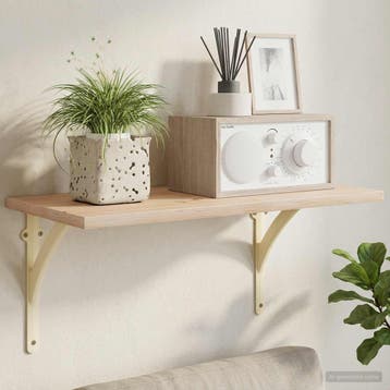 vidaXL Wandplankbeugels 12 st Antiek wit 21 x 21 x 3.5 cm, Verzenden