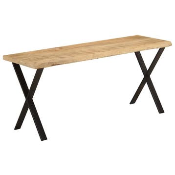 vidaXL Bankje met natuurlijke rand 105 cm massief mangohout, Verzenden, Nieuw