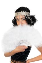 Waaier Luxe Wit Fan Veertjes Dons Witte Handwaaier Vouwwaaie, Kleding | Dames, Carnavalskleding en Feestkleding, Ophalen of Verzenden