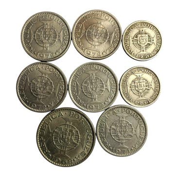 Portugees Mozambique, Portugees Angola. Lot with 8 Coins (2x