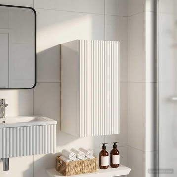 vidaXL Badkamer wandkast ARNHEM Hoogglans Wit 30 x 31 x 59, Verzenden