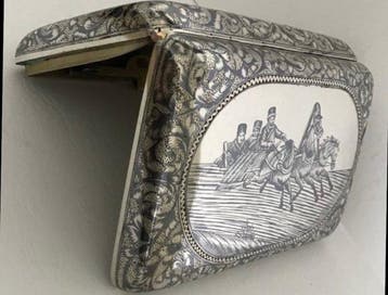 Gustav Klinger - Sigarettendoos - .916 (88 Zolotniki) zilver, Nieuw
