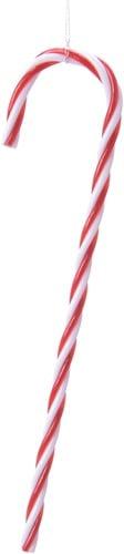 Candy Cane zuurstok plastic 9 cm pak 6 stuks, Nieuw