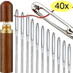 Fako Bijoux - 40 Naalden Met Oog In een Houten Kokertje -, Hobby en Vrije tijd, Verzenden, Nieuw