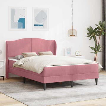 vidaXL Bedframe met hoofdeinde Roze 120 x 200 cm Fluweel, Verzenden, Nieuw