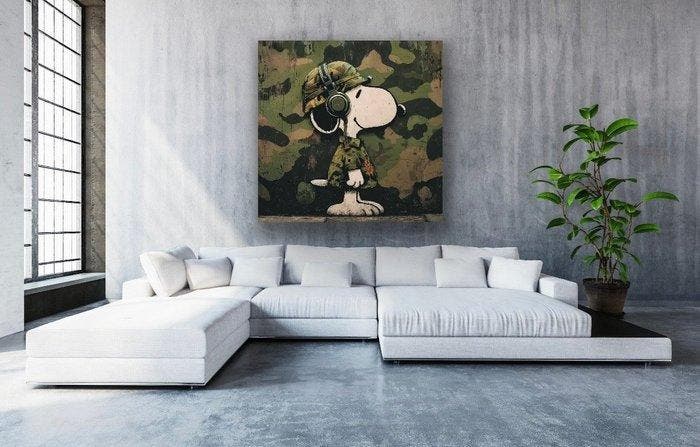 ERIC BRUMETTE - DJ SNOOPY ARMY SAVED MY LIFE - Toile L -, Antiquités & Art, Art | Objets design