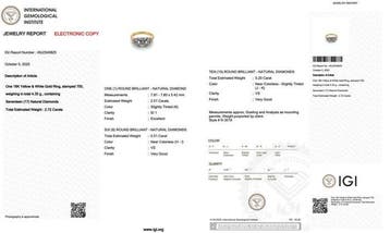 Ring - 18 karaat Geel goud, Witgoud - 2.72ct. tw. Diamant, Nieuw