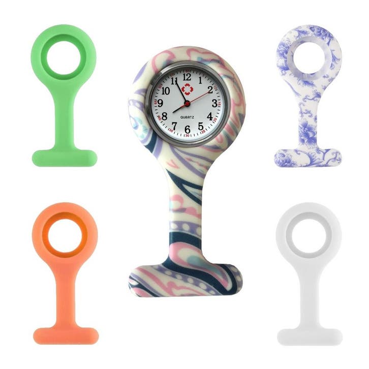 Fako® - Verpleegstershorloge - Siliconen RVS Set I - 5, Handtassen en Accessoires, Horloges | Dames, Verzenden