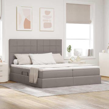 vidaXL Opbergbed met hoofdeinde met opslag Taupe 180 x 200, Verzenden, Nieuw