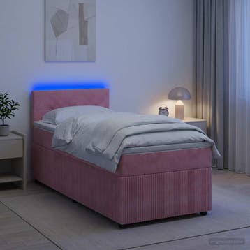 vidaXL Boxspringbed met matras met hoofdeinde Roze 80 x 200, Verzenden, Nieuw